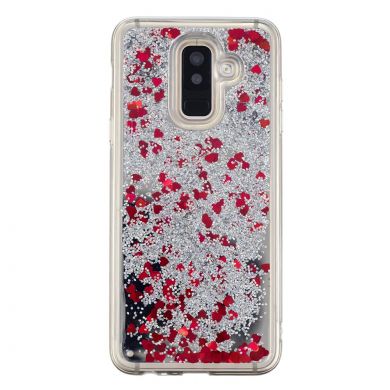 Силиконовая (TPU) накладка Deexe Fashion Glitter для Samsung Galaxy A6+ 2018 (A605) - Silver