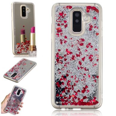Силиконовая (TPU) накладка Deexe Fashion Glitter для Samsung Galaxy A6+ 2018 (A605) - Silver