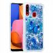 Силиконовый (TPU) чехол Deexe Fashion Glitter для Samsung Galaxy A20s (A207) - Blue Butterflies. Фото 3 из 7