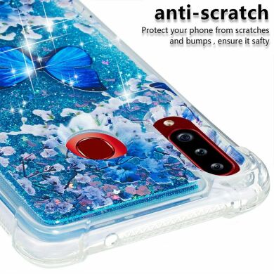 Силіконовий (TPU) чохол Deexe Fashion Glitter для Samsung Galaxy A20s (A207) - Blue Butterflies