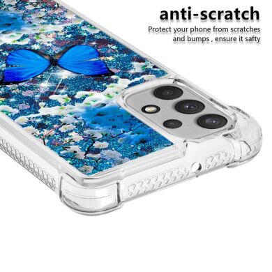 Силіконовий (TPU) чохол Deexe Fashion Glitter для Samsung Galaxy A32 (А325) - Blue Butterfly