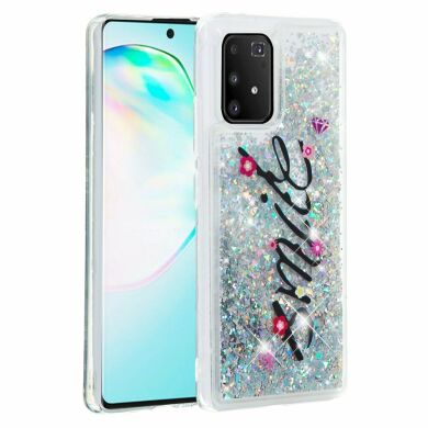 Силиконовый (TPU) чехол Deexe Fashion Glitter для Samsung Galaxy S10 Lite (G770) - Smile