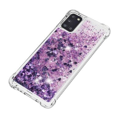 Силиконовый (TPU) чехол Deexe Liquid Glitter для Samsung Galaxy A31 (A315) - Purple