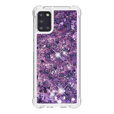 Силіконовий (TPU) чохол Deexe Liquid Glitter для Samsung Galaxy A31 (A315) - Purple