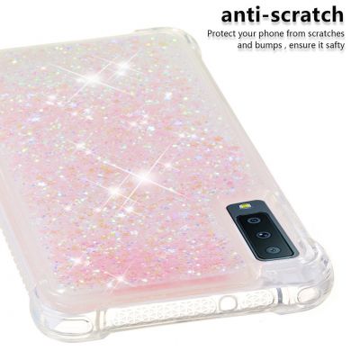 Силіконовий (TPU) чохол Deexe Liquid Glitter для Samsung Galaxy A7 2018 (A750), Pink