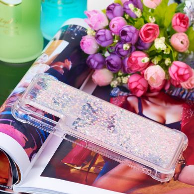 Силіконовий (TPU) чохол Deexe Liquid Glitter для Samsung Galaxy A7 2018 (A750), Pink