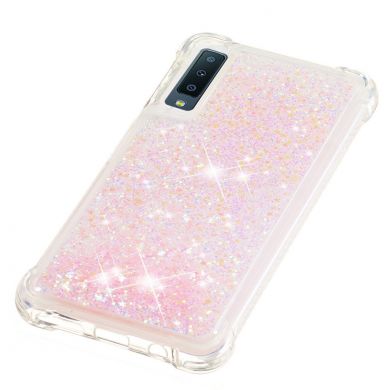 Силіконовий (TPU) чохол Deexe Liquid Glitter для Samsung Galaxy A7 2018 (A750), Pink
