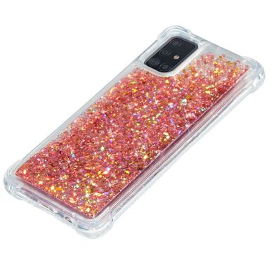 Силіконовий (TPU) чохол Deexe Liquid Glitter для Samsung Galaxy A71 (A715) - Red