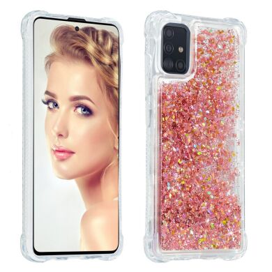 Силіконовий (TPU) чохол Deexe Liquid Glitter для Samsung Galaxy A71 (A715) - Red