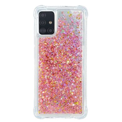 Силіконовий (TPU) чохол Deexe Liquid Glitter для Samsung Galaxy A71 (A715) - Red