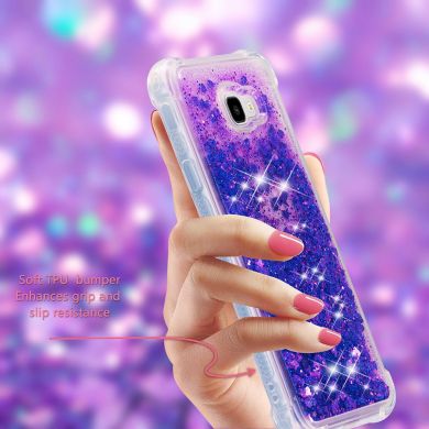 Силіконовий (TPU) чохол Deexe Liquid Glitter для Samsung Galaxy J4+ (J415), Dark Purple