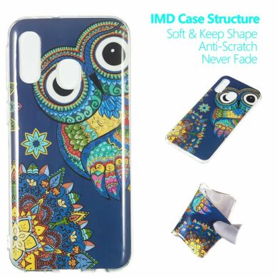 Силіконовий (TPU) чохол Deexe LumiCase для Samsung Galaxy A40 (А405) - Owl Pattern