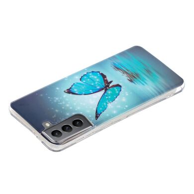 Силиконовый (TPU) чехол Deexe LumiCase для Samsung Galaxy S21 FE (G990) - Blue Butterfly