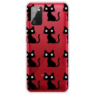 Силіконовий (TPU) чохол Deexe Pretty Glossy для Samsung Galaxy A02s (A025) - Black Cat