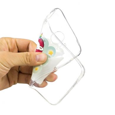 Силиконовый (TPU) чехол Deexe Pretty Glossy для Samsung Galaxy J4 2018 (J400) - Unicorn