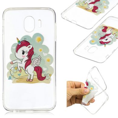 Силиконовый (TPU) чехол Deexe Pretty Glossy для Samsung Galaxy J4 2018 (J400) - Unicorn