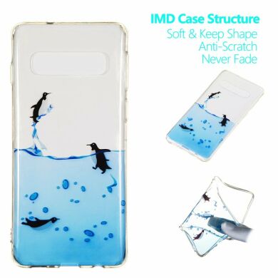 Силіконовий (TPU) чохол Deexe Pretty Glossy для Samsung Galaxy S10 (G973) - Penguins