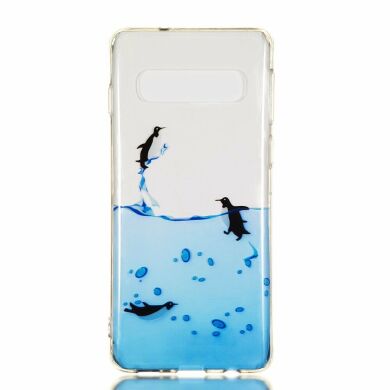 Силіконовий (TPU) чохол Deexe Pretty Glossy для Samsung Galaxy S10 (G973) - Penguins