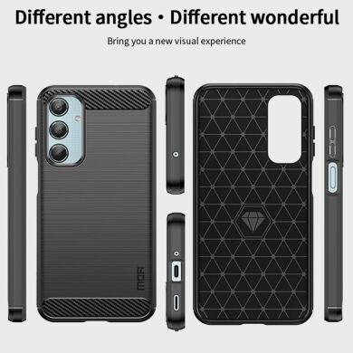 Силіконовий (TPU) чохол MOFI Carbon Fiber для Samsung Galaxy M35 (M356) - Blue