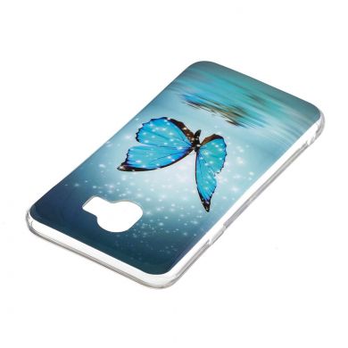 Силиконовый (TPU) Deexe LumiCase для Samsung Galaxy J4 2018 (J400) - Blue Butterfly