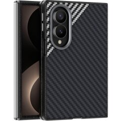 Захисний чохол ABEEL Carbon Fiber Case для Samsung Galaxy Fold 8 - Black / Silver