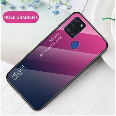 Защитный чехол Deexe Gradient Color для Samsung Galaxy A21s (A217) - Rose / Blue