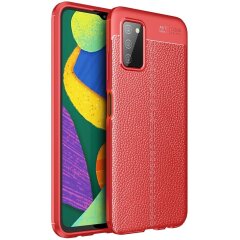 Захисний чохол Deexe Leather Cover для Samsung Galaxy A03s (A037) - Red