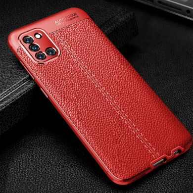 Защитный чехол Deexe Leather Cover для Samsung Galaxy A31 (A315) - Red