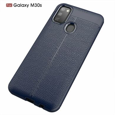 Защитный чехол Deexe Leather Cover для Samsung Galaxy M30s (M307) / Galaxy M21 (M215) - Dark Blue