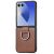 Защитный чехол Deexe Litchi Ring Case для Samsung Galaxy Flip 8 - Brown