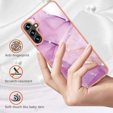 Защитный чехол Deexe Marble Style для Samsung Galaxy A35 (A356) - Light Purple