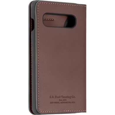 Защитный чехол Platinum Leather Wallet для Samsung Galaxy S10 (G973) - Brown