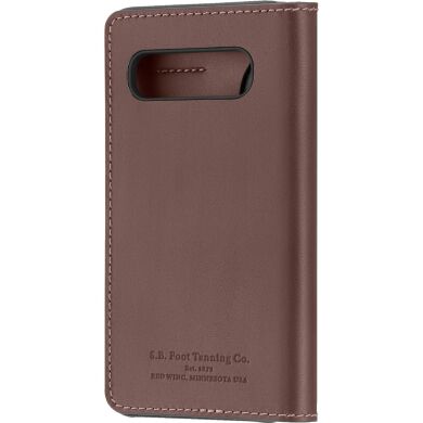 Защитный чехол Platinum Leather Wallet для Samsung Galaxy S10 (G973) - Brown