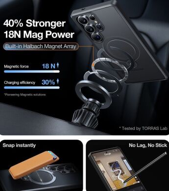 Защитный чехол TORRAS Ostand Spin MagSafe для Samsung Galaxy S25 Ultra (S938) - Black