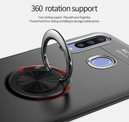 Защитный чехол UniCase Magnetic Ring для Samsung Galaxy A30 (A305) / A20 (A205) - Black / Rose Gold