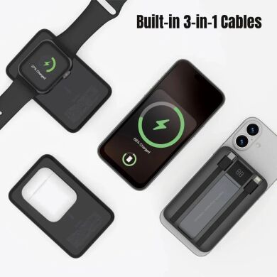 Зовнішній акумулятор WIWU Wi-P061 22.5W + PD20W (10000mAh) + кабель Type-C + Lightning - Black