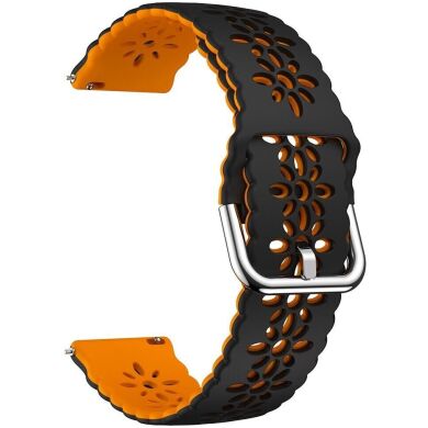 Ремінець Deexe Hollow Blossom для годинників з шириною кріплення 20 мм - Black / Orange