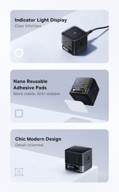 Мережевий зарядний пристрій Baseus Super GaN Desktop 100W (2Type-C+USB) + кабель Type-C (P10164001123-00) - Black