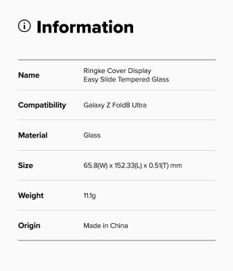 Комплект захисних стекол (2шт) Ringke Easy Slide Tempered Glass для Samsung Galaxy Fold 8 Ultra (8800328819337)