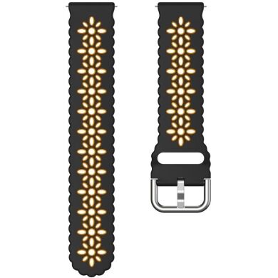 Ремінець Deexe Hollow Blossom для годинників з шириною кріплення 20 мм - Black / Orange