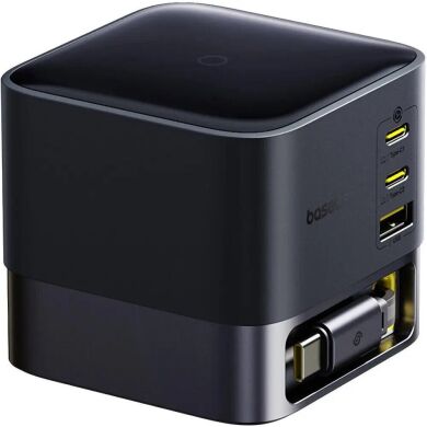 Мережевий зарядний пристрій Baseus Super GaN Desktop 100W (2Type-C+USB) + кабель Type-C (P10164001123-00) - Black