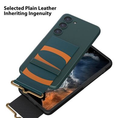 Защитный чехол GKK Leather Strap Cover для Samsung Galaxy S23 Plus (S916) - Green