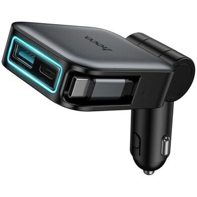 Автомобільний зарядний пристрій Hoco Z67 Triunfar PD60W (USB + Type-C) + кабель Type-C - Black