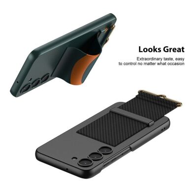 Защитный чехол GKK Leather Strap Cover для Samsung Galaxy S23 Plus (S916) - Green