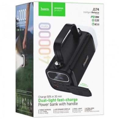 Внешний аккумулятор Hoco J174 Unimpeded 22.5W + PD20W (40000mAh) - Black