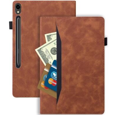 Чехол Deexe Business Style для Samsung Galaxy Tab S10 FE Plus - Brown