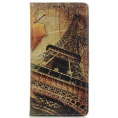 Чехол Deexe Life Style Wallet для Samsung Galaxy A21s (A217) - Eiffel Tower and Maple Leaves