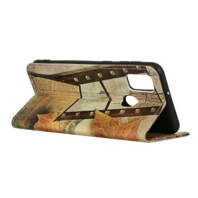 Чохол Deexe Life Style Wallet для Samsung Galaxy A21s (A217) - Eiffel Tower and Maple Leaves