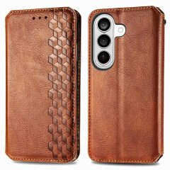 Чохол Deexe Rhombus Wallet для Samsung Galaxy A57 (A576) - Brown