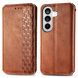 Чохол Deexe Rhombus Wallet для Samsung Galaxy A57 (A576) - Brown
